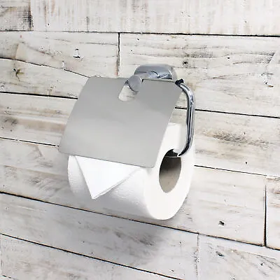 £7.49 • Buy ECOSPA Toilet Paper Roll Holder And Cover In Chrome Wall Mounted WC Bathroom