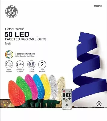 GE Color Effects 50-ct  C9 32.6-ft Multi-Function LED Christmas String Lights • $89.99