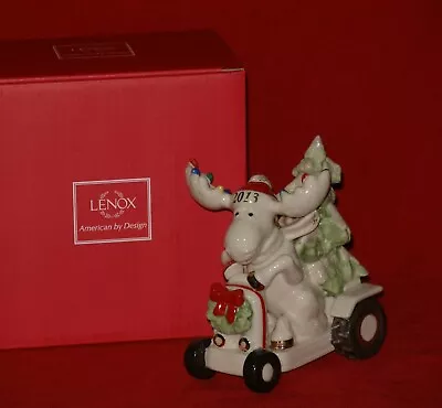 $99.99 • Buy Lenox MERRY MOOSE BRINGING HOME THE TREE Christmas Ornament Marcel 2013 Annual
