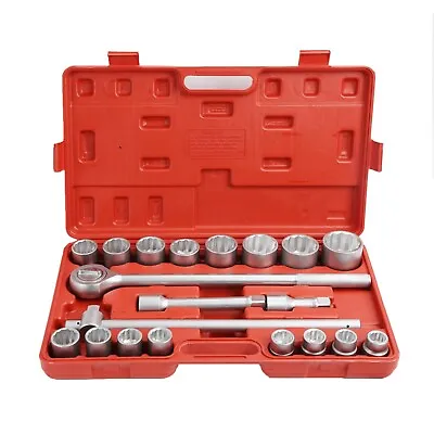 21 PC 3/4 In  Drive Socket Wrench Set 12-Point METRIC Ratchet Extension Bar  • $87.34
