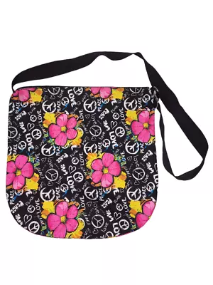 Fashion Express Peace Love Canvas Crossbody Tote Bag • $0.99