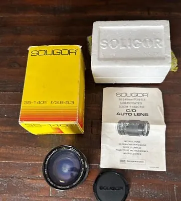 $4 • Buy SOLIGOR C/D ZOOM+MACRO 35-140mm F3.8-5.3 Lens