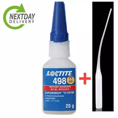 498 Super Glue Instant Adhesive 20G Metal Rubber Ceramic Leather Plastic Loctite • £6.95