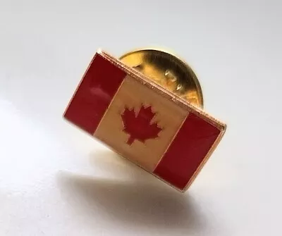 Vintage Enameled Maple Leaf Canadian Hat Lapel Pin Gold Tone • $3.50