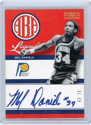 2012-13 Panini National Treasures ABA Legend Autograph 4 Mel Daniels No 53 Of 75 • $179.99