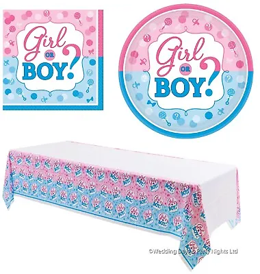 Girl Or Boy ? Blue Pink Baby Shower / Gender Reveal Party Tableware Decorations • £2.68