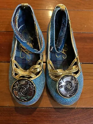 Disney PRINCESS MERIDA Brave Wedge Shoes W Medallion Sz 7/8 Glitter Costume • $8.50