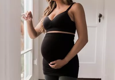 NWT - Blanqi Maternity Built-In Belly Support Band Belt Black L/XL  Retail $50 • $10.99