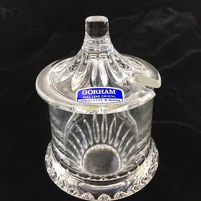 Gorham Nachtmann Covered Jelly Jam Jar Full Lead Crystal W Germany 2 Pieces • $22