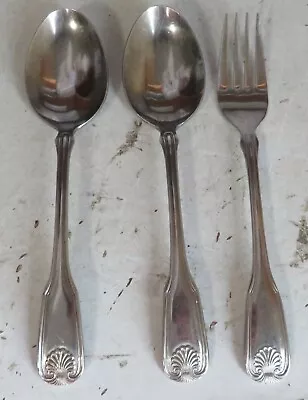 $6.75 • Buy Set Of 4 National Stainless Sea Shell Pattern Stainless Dinner Fork Tablespoons