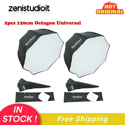 US 2*GODOX 47  120cm Universal Octagon Umbrella Softbox F Studio Flash Speedlite • $64.99
