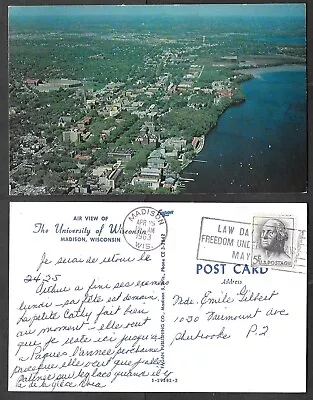 1963 University Of Wisconsin Postcard - Madison - Aerial View  • $3.50