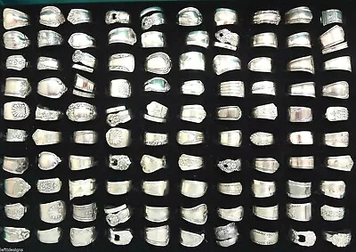 SPOON RINGS * Lot Of 15 Rings * Wholesale Vintage Silver-plate Spoon Rings • $75