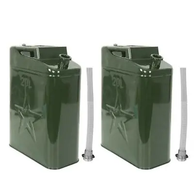 2PCS Jerry Can 5 Gallon 20L Can Metal Tank Emergency Backup Off-road Steel • $59.56