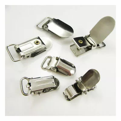 Silver Metal Brace Dummy Clips * 3 Sizes* Holder Strap Grips Crafts - Uk Seller • £3.84