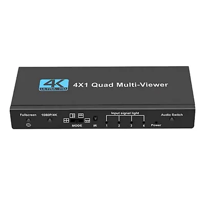 4 In 1 Out 1080P MultiViewer Seamless Quad Screen Real Time Splitter HDMI Switch • $66.48