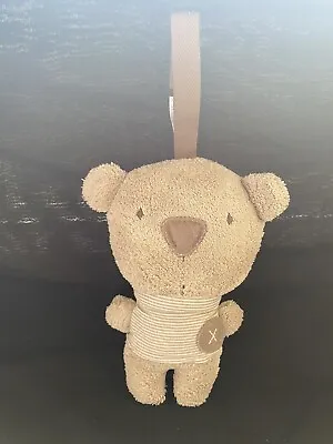 Mamas & Papas Boris Millie Chiming Hanging Brown Teddy Bear Comforter Soft Toy • £6.49