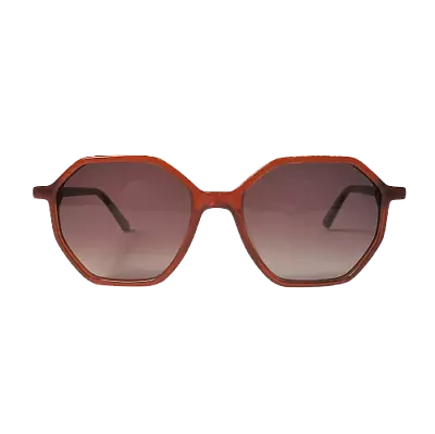 New MEXX Women's Octagon Sunglasses 6461 300 Cinnamon Frame Brown Lens 53-11-142 • $49.95