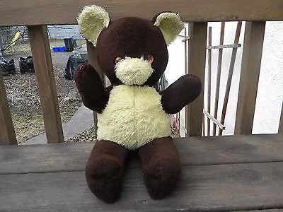 Medium Brown Teddy Bear Approx 19  W/ Working Windup Music Box Needs Cleaning • $15