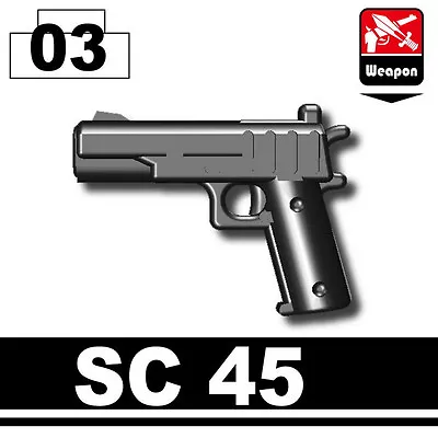 SC45 Black Pistol.45 1911 Pistol Compatible W/toy Brick Minifigure Army SWAT • $1.67