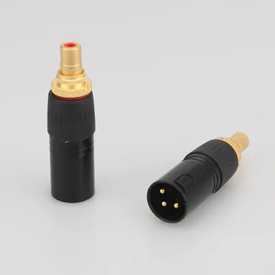 2pcs  XLR Male To RCA Female Socket Adapter HIFI Balanced Cable Connector • £11.99