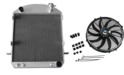 3Rows Aluminum Radiator +16 FAN For Ford Model T Bucket CHEVY ENGINE 1917-1927 • $160