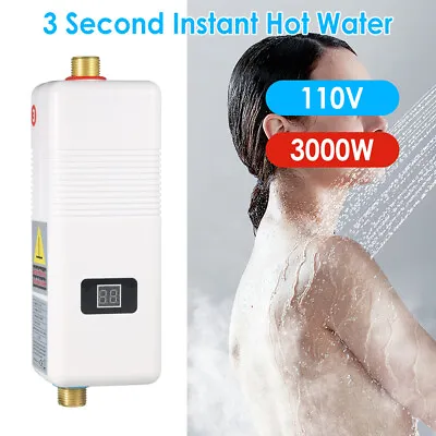 110v 3000w Tankless Electric Water Heater 3 Second Instant Hot Water Kitchen HOT • $41.33