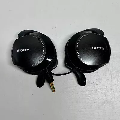 £54.99 • Buy SONY MDR-Q66 Stereo Headphones Clip-On Black Retractable Cord WORKING