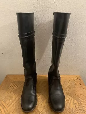 Frye Melissa Trapunto Black Leather Riding Boots 76441 $378! Women’s Sz 6.5 B • $89