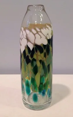 Vintage 1993 Bud Vase Art Glass 8” Signed & Dated By Artist On Bottom Gorgeous! • $84.99