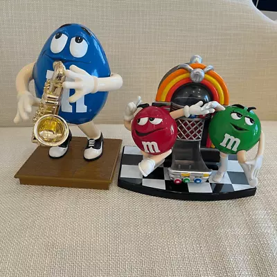 Vintage M&M Dispenser Lot Rock N Roll Cafe Playing Saxophone Office Collector • $40