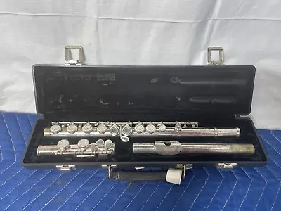 E.L. DeFord Elkhart Flute W/ Case Silver Color Vintage  • $40