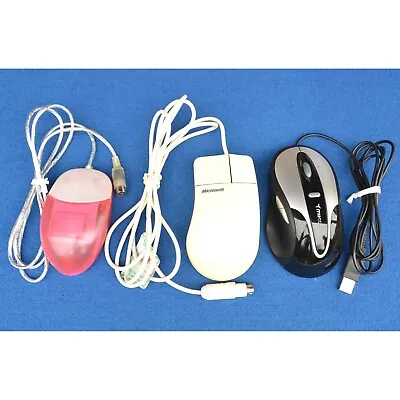 £25 • Buy 3 Computer PC Mouse Retro Wired 2 X Mouse Port & 1 X USB Working Mice