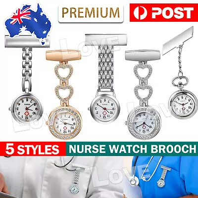 Ladies Heart Nurse Watch Metal Nursing Nurses Pendant Pocket Fob Brooch Quart A • $5.95