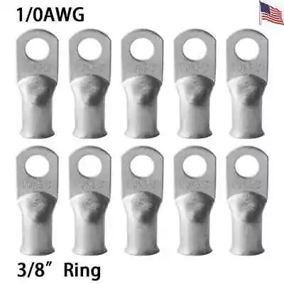 10Pcs Gauge 1/0 3/8  Battery Cable Ends Lugs Hole OFC Copper Ring Terminals Wire • $9.99