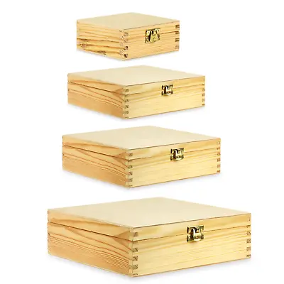 Selection Of Small & Large Wooden Storage Boxes /Memory Keepsake Box With Lid • £14.99