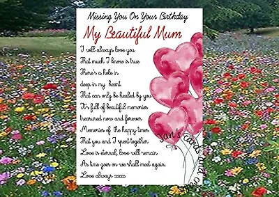 Memorial Grave Card Heavenly Birthday Mum Gran Granny Auntie Daughter Sister G59 • £4.03