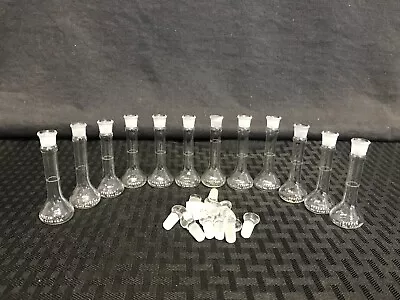 (12) Corning PYREX Glass Class A 5mL ±0.02 Volumetric Flask W/ #8 Stopper 5640-5 • $63.74