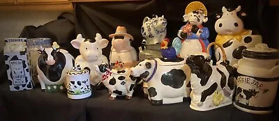 VINTAGE COW COOKIE JAR COLLECTION 80's90s Great Cond! Gifts Mothers Day Kitchen • $35