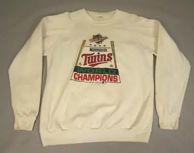 Twins Sweatshirt Mens Extra Large 1987 World Champions Belton MLB Eagle Sportogs • $11.58