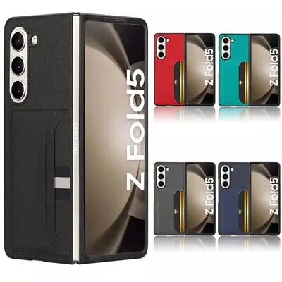 Case For Samsung Galaxy Z Fold5/4/3/2 Leather Card Slot Shockproof Bumper Cover • $17.59