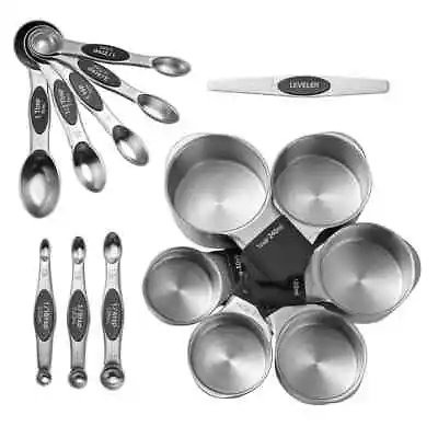 MIU Stainless Steel Measuring Cups And Spoons Set Of 15 • $32.89
