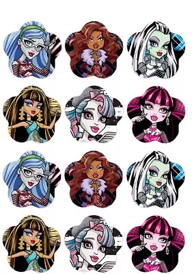 24 Monster High Fairy Cake Toppers Edible Party Decorations • £2.25