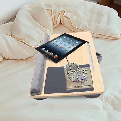 Laptop Bed Desk  Lap Desk Table Tray With Handle & Mouse Pad Portable 15.6   • £31.14