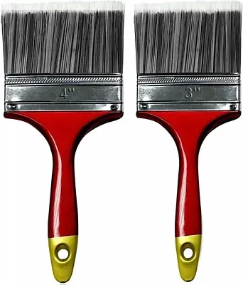 🔥 2 Pack 3 & 4 Inch Paint Brush Set Painting Decorating Fine Brushes PRO DIY UK • £3.25