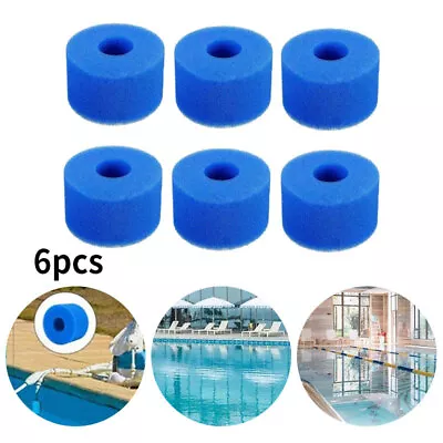 6Pcs/Kit Foam Spa Hot Tub Filters V1 S1 Washable Bio Sponge Intex Reusable Blue • £10.24