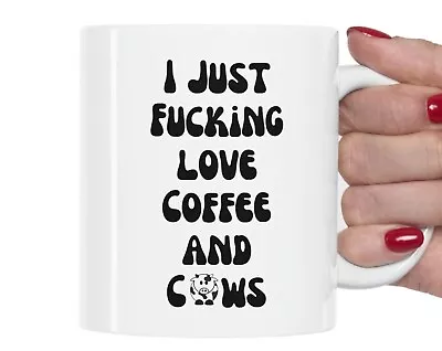 Love Coffee And Cows Cow Mom Coffee Lover Gift Cow Mug Cow Gifts For Women Coffe • £16.66