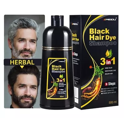 Black Hair Dye Shampoo Instant 3 In 1 +100% Grey Coverage Women & Men • $22.99