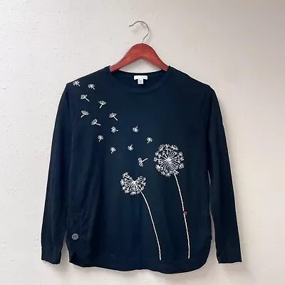 J. Jill Size XSP XSmall Petite Black Dandelion Long Sleeve Casual Sweater Womens • $10.44