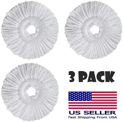 3 Pack Replacement Microfiber Mop Head Refill For Spin Round Mop Standard Size • $10.99